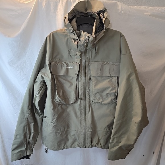 Cloudveil Inspired Angling Apparel Men's Rain Jacket Coat Size L Hooded Gore-Tex - Picture 2 of 16